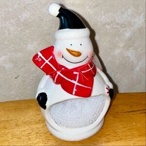 Snowman Shaped Ceramic Sponge Holder BRAND NEW!!